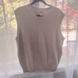 LL Bean Thailand Made Sweater Best Soft Cotton Tan Large Regular Vinatage